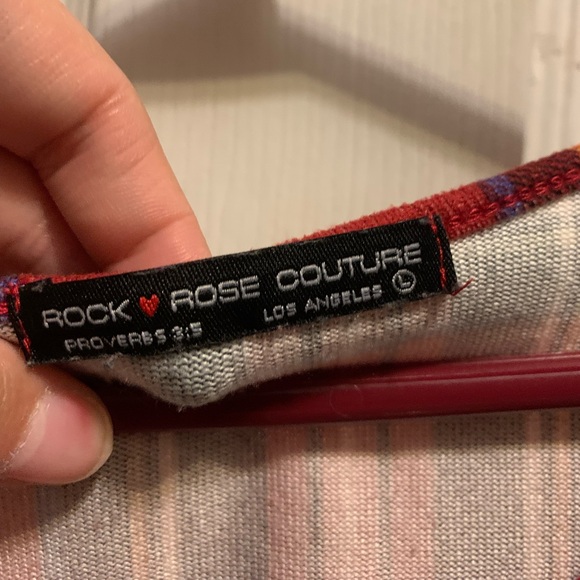 Rock Rose Couture || Long sleeve plaid crop top - Picture 2 of 3